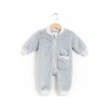 Baby Fou Peluş Tulum Gri Bebek Tulumu