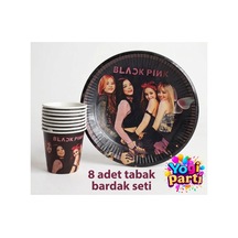 Blackpink Temalı 8 Kişilik Parti Seti Pembe Tüm Yaşlar