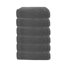 6 Lı Premium %100 Pamuklu Kuaför & Berber Saç Havlusu 50x90 Cm Gri