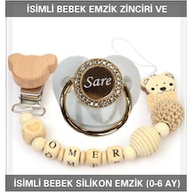 Sahi Aksesuar İsimli Bebek Emzik Zinciri ve Bebek Silikon Emzik BEZYI241 Pembe