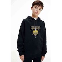 Tshirthane Bad Seed Metal Rock Baskılı Unisex Çocuk Kapüşonlu Siyah Sweat Siyah