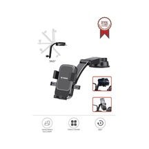 Torima Jx-053 Siyah Araç İçi Vantuzlu 360 Derece Telefon Tutucu Siyah