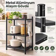 Tr 3 Raflı Çok Amaçlı Tekerlekli Metal Depolama Organizer Rafı Diğer