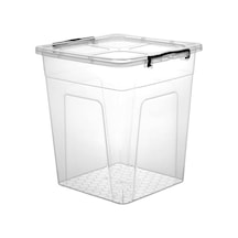 Şeffaf Plastik Saklama Kutusu, Kilitli Kapaklı - 34 36,5 41 Cm 30 Litre