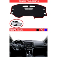 808 Group Renault Megane 4 İçin Uygun Torpido Koruma Halısı Siyah Kenar Renk Kırmızı