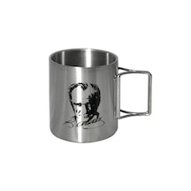 Orcamp Çelik Kupa Bardak Atatürk Silüetli Out-1800 Gri