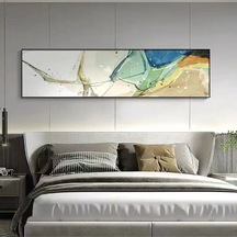 Yatak Arkası El Yapımı Yağlı Boya Tablo 166x64cm