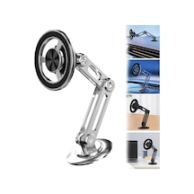 Dianziye Araç Telefon Tutucu Metal Manyetik 360 Döner Sert Tutuşlu Ev Ofis Uyumlu Gümüş GÜMÜŞ