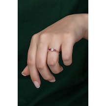 Gümüş Prenses Yüzük Rose Gold Kaplama 925 Ayar Gümüş Rose Gold (511779879)