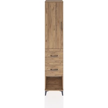 Hyperion Dolap 3 Raflı 2 Çekmeceli Tek Kapaklı 44x44x221 Çam-çam Çam