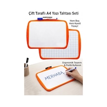 Çift Taraflı Yazı Tahtası 1 Adet Keyroad 20x30cm Plastik Kolay Silinebilir Beyaz Yazı Tahtası Etkinlik Ders Çalışma Turuncu