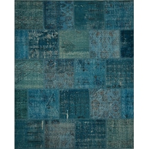 Patchwork El Dokuma Anadolu Halısı – Spring (424936175) Mavi
