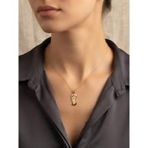 925 Ayar Gümüş Zarif Nefertiti Kraliçe Kolye.rose.gold.rodaj Renk Seçeneği