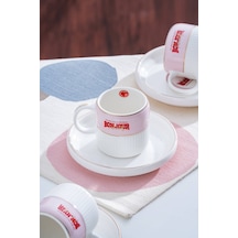 Acar Adonis Pink 6 Kişilik Kahve Fincan Takımı - 100 Ml Renkli