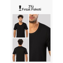 Erdem Siyah 3'lü Penye O Yaka Tişört 11503 Siyah