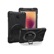 Samsung Galaxy Uyumlu Tab A 8.0 2017 T385 t380 Defender Standlı Zırhlı Silikon Tablet Kılıfı Siyah