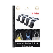 Askı Araç İçi Düzen Güvenlik Çanta Poşet Askısı Dayanıklı Pratik Montaj 4 Adet Araba Koltuk Arkası