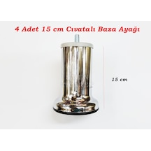 Şahinticaret Cıvatalı Metal Baza Ayağı Baza Koltuk Yükseltme Ayağı 4 Adet 15Cm