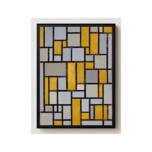 Mondrian Izgara İle Kompozisyon 1 Çerçevesiz Poster 21x30 Cm A4 Tablo Modern Sanat Duvar Dekoru