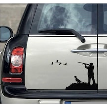 Avcı Ve Köpek Hunter Araç Araba Sticker 00882