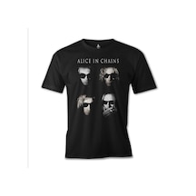 Alice İn Chains Group Baskılı Sİyah Erkek Tshirt 001