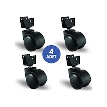 4 Adet Ec08Gmkm50. U Tablalı Mobilya Tekerleği. Sehpa Tekeri.