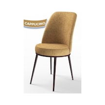 Canisa Dexa Serisi 1 Adet Cappucino Mutfak Sandalyesi Metal Kahverengi Ayaklı Sandalye Cappucino Ayaklar Kahverengi