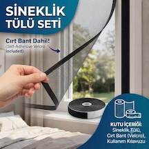 75 X 220 Sök-tak Pencere Sineklik Tülü Ve Köpük Bant Seti Güneşe Dayanıklı Pratik