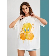 Startmore Adrift Karikatür Ve Grafik Tasarım Oversize T-shirt Cartoon/letter Serisi Kod393 Beyaz