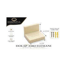 Dolap Askı Elemanı L Tipi Krem Kalın Etli Geniş Gövde, Ağır Yük İçin Güçlü Sabitleme Ve Kolay Montaj 4 Adet Çoklu Renk