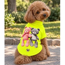 Miniş Neon Sarı Teddy Buddy Esnek Küçük Irk Köpek T-shirtü-21637