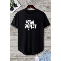 Uyguntarz Unisex Suspect Tasarım Tshirt Siyah