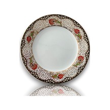 Dm Porselen Siyah Altın Porselen Hediyelik Plaket Tabak 25 Cm
