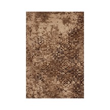 Kartela Halı Vera Halı Kaymaz Taban Makinede Yıkanabilir Halı Kahverengi - 180 X 270 Cm