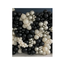 Krom Beyaz Altın Pastel Siyah Ve Deniz Kumu Balon Zinciri 100 Adet Mix