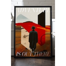 Adventure Siyah Ahşap Çerçeveli Poster, Dekoratif Seyahat Duvar Tablosu