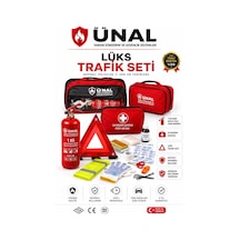 Lüks Trafik Seti 1 Kg Yangın Söndürücü + İlk Yardım Çantası Tüvtürk Uyumlu Araç Acil Durum