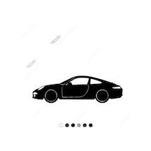 Porche 911 Klasik Spor Araba Yan Görünüm Sticker 15Cm