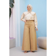 1162-gabardin Pantolon Etek Bej Bej