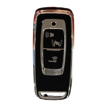 Autohan Keys Honda Pcx 2021-2025 Uyumlu Anahtar Kumanda Koruma Kılıfı, Siyah-gümüş Renk, Premium Kalite