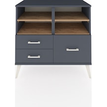 Hyperion Şifonyer 4 Raflı 3 Çekmeceli 88x44x80 Antrasit-çam/antrasit Çam/antrasit