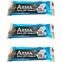 Arma Orta Boy Çöp Torbası Poşeti Siyah 30 L 3 x 20'li 55 x 60 CM