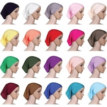 Novahub Gri Yüz Altında Eşarp Tüp Kaput Kap Kemik İslam Kadın Baş Örtüsü Başörtüsü Gri - Standart Gri