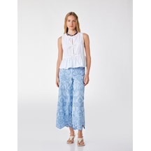 Koton Pamuklu Kolsuz Yuvarlak Yaka Peplum Kesim Fiyonklu Poplin Bluz Beyaz 6sak60245ew