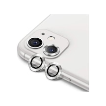 Ally İphone 11 6.1 3d Metal Çerçeveli Kamera Lens Koruyucu- 5775 Gümüş