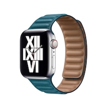 Watch 42mm Uyumlu Krd-34 Deri Nrtk Kordon-petrol Mavi
