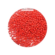 Koyu Turuncu Renk 4 Mm Yaklaşık 1100 Adet / 100 Gram Cam Boncuk Oya Yazma Bileklik Ve Kolye