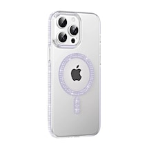 Joko Apple İphone 15 Pro Move Taşlı Magsafe Kapak - Lila