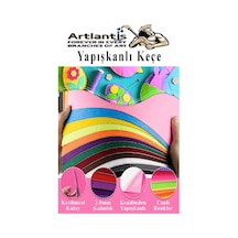 Yeşil Yapışkanlı Keçe 50x70 Cm 3 Adet 2.0 Mm Kendinden Yapışkanlı Renkli Hobi Keçesi Elişi Keçe Kumaşı Anasınıfı