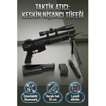 Keskin Nişancı Tüfeği Kurulu 83 Cm Lazerli Ve Aksesuarlı Oyuncak Tüfek Boncuk Mevcut Değildir
